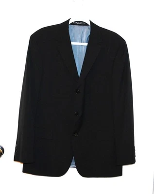 Chaqueta HUGO BOSS 3 Botones Negra con Rayas Azules 42S Foto 1 de 4