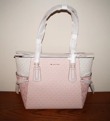 MICHAEL KORS VOYAGER EAST WEST DRAWSTRING TOTE SHOULDER BAG  PINK MULTI - Image 1 of 4