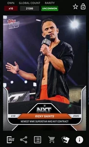DIGITAL CARD Topps WWE Slam RICKY SAINTS TOPPS NOW 25 NXT  SOLD OUT - Zdjęcie 1 z 2