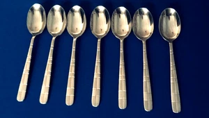 Cambridge Landscape set of 7 teaspoons stainless steel flatware Nice - Picture 1 of 3