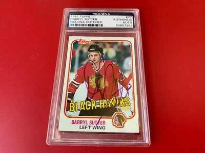 Darryl Sutter Blackhawks 1981 Topps Signed Auto PSA/DNA ENCAPSULATED - Image 1 of 2
