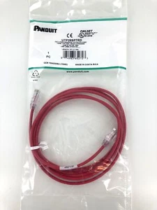 Panduit UTP28SP7RD Cat6 28 AWG Network Patch Cable/Cord, 7 Ft Red ~STSI - Picture 1 of 3