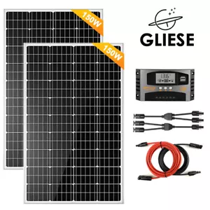 300W Watt 12V Solarpanel Set Solarmodul Solaranlage Inselanlage Garten Camping - Bild 1 von 10