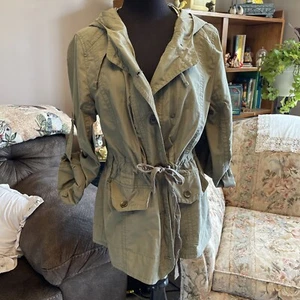 A.N.A. Utility Jacket Green Army Military Women L Roll Tab Sleeves. Sz M - Picture 1 of 9