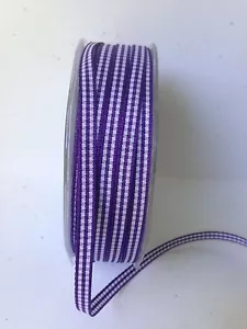 1/4 Inch Solid Checkered Ribbon - May Arts - KB67 - Purple- 100 yards - Picture 1 of 1