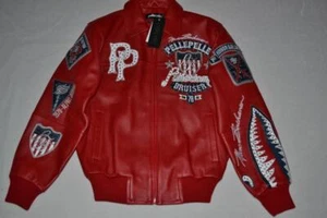 Pelle Pelle Men's LEATHER Jacket RED  ANNIVERSARY AMERICAN BRUISER  All SIzes - Picture 1 of 11