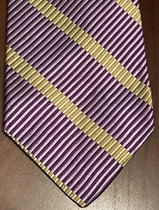 Bachrach Purple Gold 100% Silk Men’s Neck Tie Made In Usa - Picture 1 of 9