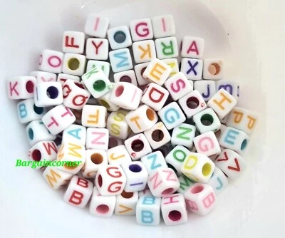Jewellery Beads (C) Letter Bead Jewellery Art Craft Making Bracelet Beads 100Pcs - Image 1 of 4