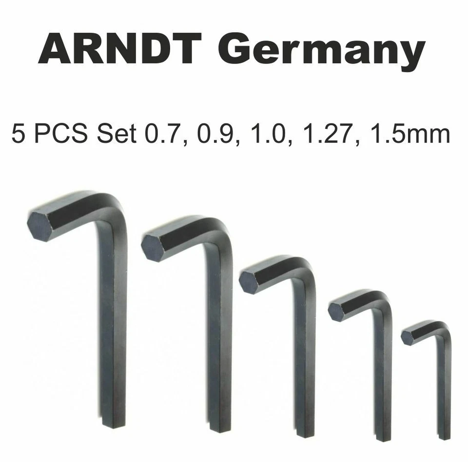 5pcs (0.7,0.9,1.0,1.27,1.5mm) Allen Key Hex Key Set Mini Micro Hex Allen Keys - Image 1 of 4