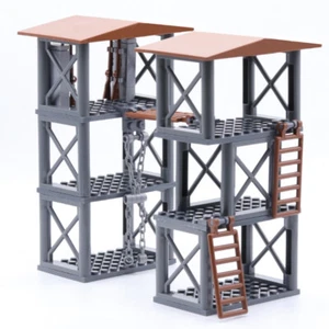 New building block toys assembling double watchtower scene - Picture 1 of 7