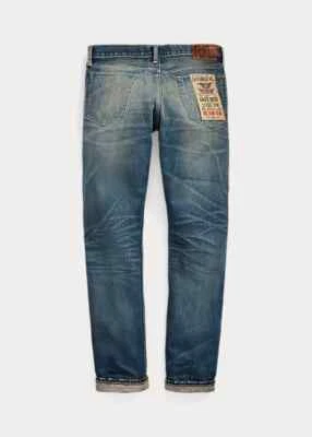 Jeans RRL DoubleL RL Alto Delgado Yosimite Lavado Ribete Denim Hombres Japón Tejido Nuevo Foto 1 de 4