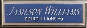 JAMESON WILLIAMS LIONS NAMEPLATE AUTOGRAPHED Signed Football-HELMET-JERSEY-PHOTO - Picture 1 of 8