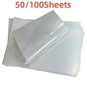 50/100Sheets - Waterproof Inkjet Transparency Film for Screen Printing ALL SIZES - Picture 1 of 13