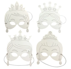 Maschere Bambini Principesse Cartone Bianco 17 X 35 Cm X 4 Pezzi - Imagen 1 de 1