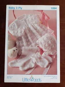 Littlewoods 3 Ply Knitting Pattern No 1094 Pram Set 16-22" Vintage - Picture 1 of 3