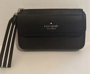 Kate Spade New York Black Pebbled Leather Wristlet Wallet. “Cartera De Mujer.” - Picture 1 of 12