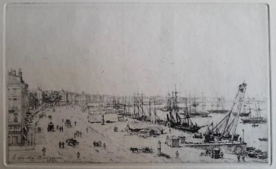 Port de Bordeaux par Lalanne 1873 eau-forte - Photo 1/2
