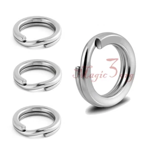 20/100 Piezas Anillos Divididos de Pesca de Acero Inoxidable Doble Conector Giratorio 8-204Kg - Imagen 1 de 9