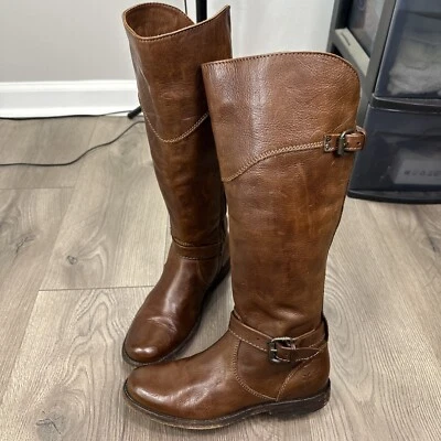 Frye Brown Leather Side Zip Pull On Riding Boots Women’s Size US 6.5B - Image 1 of 4