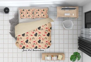 3D Dinosaur Rainbow Tree Kids Quilt Cover Set Duvet Cover Bedding Pillowcases - Picture 1 of 6