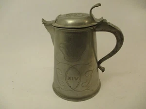 Antique 1836 Pewter Tankard Stein Charles XIV John Sweden - Picture 1 of 13
