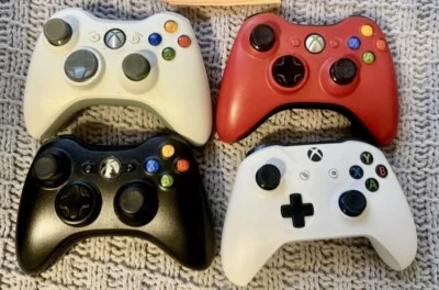 Microsoft Xbox Controllers (2 White, 1 Red, 1, 1 Black ) All working condition - Image 1 of 4