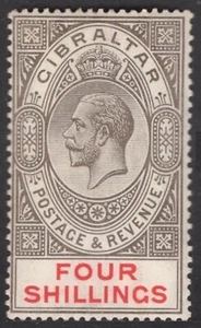 Gibraltar Año 1912 4 Shilling Gris / George V */MH - Bild 1 von 1