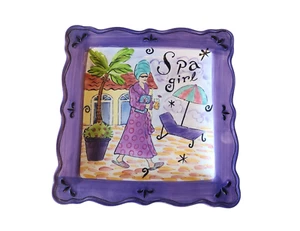 Certified International Jennifer Brinley Spa Girl 9" Salad Desert Plate Decor - Picture 1 of 4