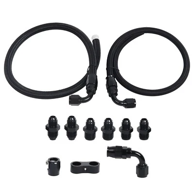 6AN Power Steering Pump Hose Kit For Chevy C10 LS Connects GM Type 2 Universal - Image 1 of 4