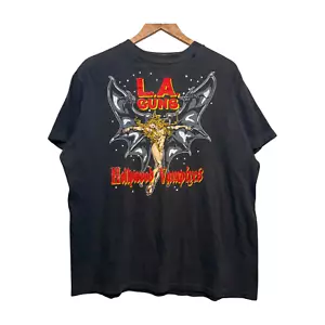 Vintage 1991 LA Guns Black T Shirt Size XL Hollywood Vampires Tour Rock - Picture 1 of 11