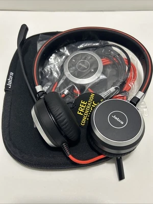 Jabra Headset Evolve 40 Wired Stereo USB HSC017 W/ Controller ENC010 New! - Image 1 of 4