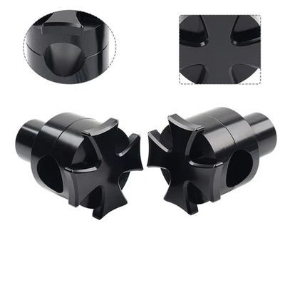 Universal 2 Aufstieg Lenker Riser Clamp Für Harley Softail Dyna Road King BLK - Image 1 of 4