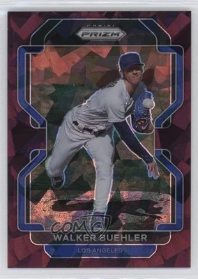 2022 Panini Prizm Burgundy Cracked Ice Prizm /25 Walker Buehler #72 - Image 1 of 2