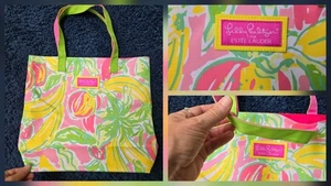 Lilly Pulitzer Estee Lauder Tropical Print Tote Bag Banana Floral Pink Grün NEU - Bild 1 von 2