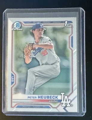 2021 Bowman Draft Peter Heubeck 1st Chrome #BDC-146 Los Angeles Dodgers - Image 1 of 2