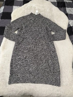 Old Navy Black White Marl Sweater Dress Long Sleeve Size Large NWT - Image 1 of 4