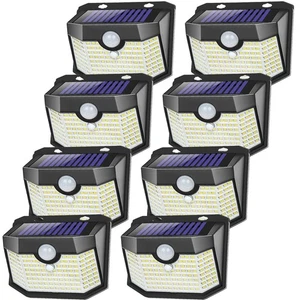 Solarleuchten 8 Packungen, Bewegungsmelderleuchte IP65 wasserdicht mit 3 Beleuchtungsmod... - Bild 1 von 7