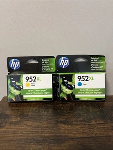 NEW HP 952XL High Yield Original OEM Ink Cartridges Yellow & Cyan EXPIRED 2022 - Picture 1 of 5