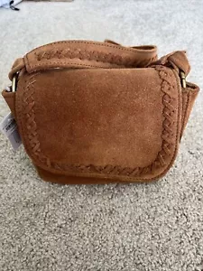 Beautiful Fall American Eagle Crossbody Brown Suede Bag - Picture 1 of 11