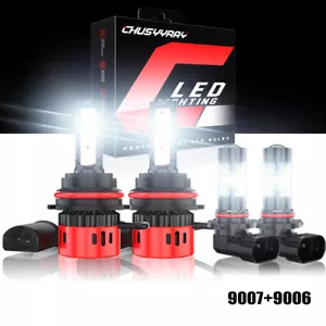 For Ford Lobo 2002-2003 Combo 9007/HB5 LED Headlights + 9145 Fog Light Bulbs Kit - Picture 1 of 13