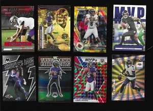 LAMAR JACKSON 2020-22 PANINI 8 CARD LOT MOSAIC GREEN REACTIVE PRIZM CRACKED MVP - Picture 1 of 12