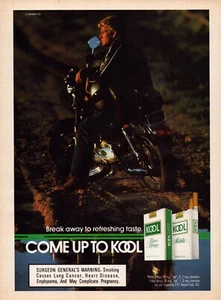 Vintage 1985 Kool Cigarettes Print Ad Motorcycle - Picture 1 of 1