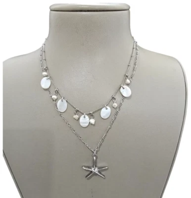 Tommy Bahama Women's Silver Tone Captive Seastar Mother of Pearl Necklace NWT - Image 1 of 3