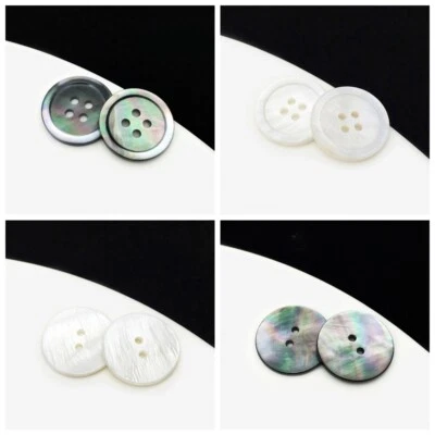 5PCS Natural Shell Buttons Fastener 2/4 Holes 15/20/20mm for Dress Shirt - Image 1 of 4