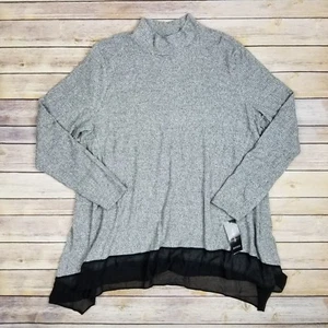 NWT Style & Co Womens L Ligth Gray Long Sleeve Soft Top MSRP $49 - Picture 1 of 9