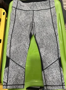 Lululemon Pace Rival Crop Leggings Womens 10 Black White Jacquard Pockets - Picture 1 of 13