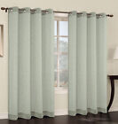 Urbanest Set of 2 Faux Linen Sheer Curtain Panel with Grommets, six colors