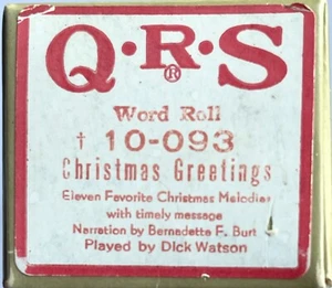 QRS "SALUDOS DE NAVIDAD" 11 MELODÍAS FAVORITAS DE NAVIDAD PIANO ROLLO DE PALABRAS - Imagen 1 de 2