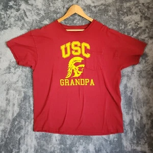 USC Trojans Men's XL Fruit of the Loom Platinum Red Short Sleeve Tee Shirt - Picture 1 of 6
