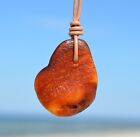 Large raw Baltic amber necklace for men, roh bernstein kette mann